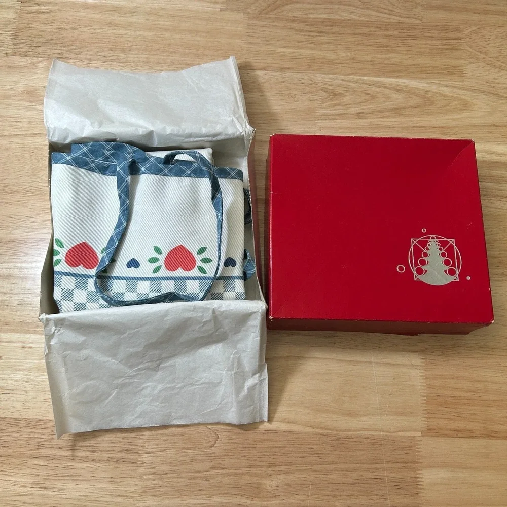 Vintage NWT Woodward & Lothrop Gourmet Gallery Farmhouse‎ Cow Apron in Box